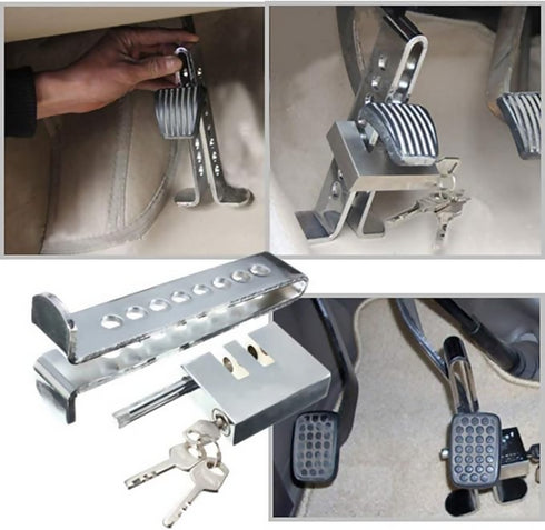 8 Holes Brake Clutch Lock Vehicle Anti-Theft Device Car Pedal Security Lock